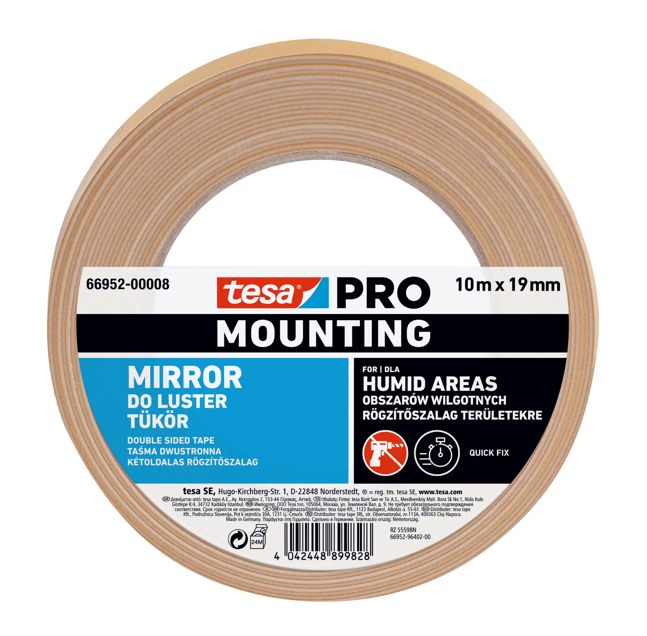 BANDA DUBLU ADEZIVA 10M 19MM PENTRU OGLINZI TESA