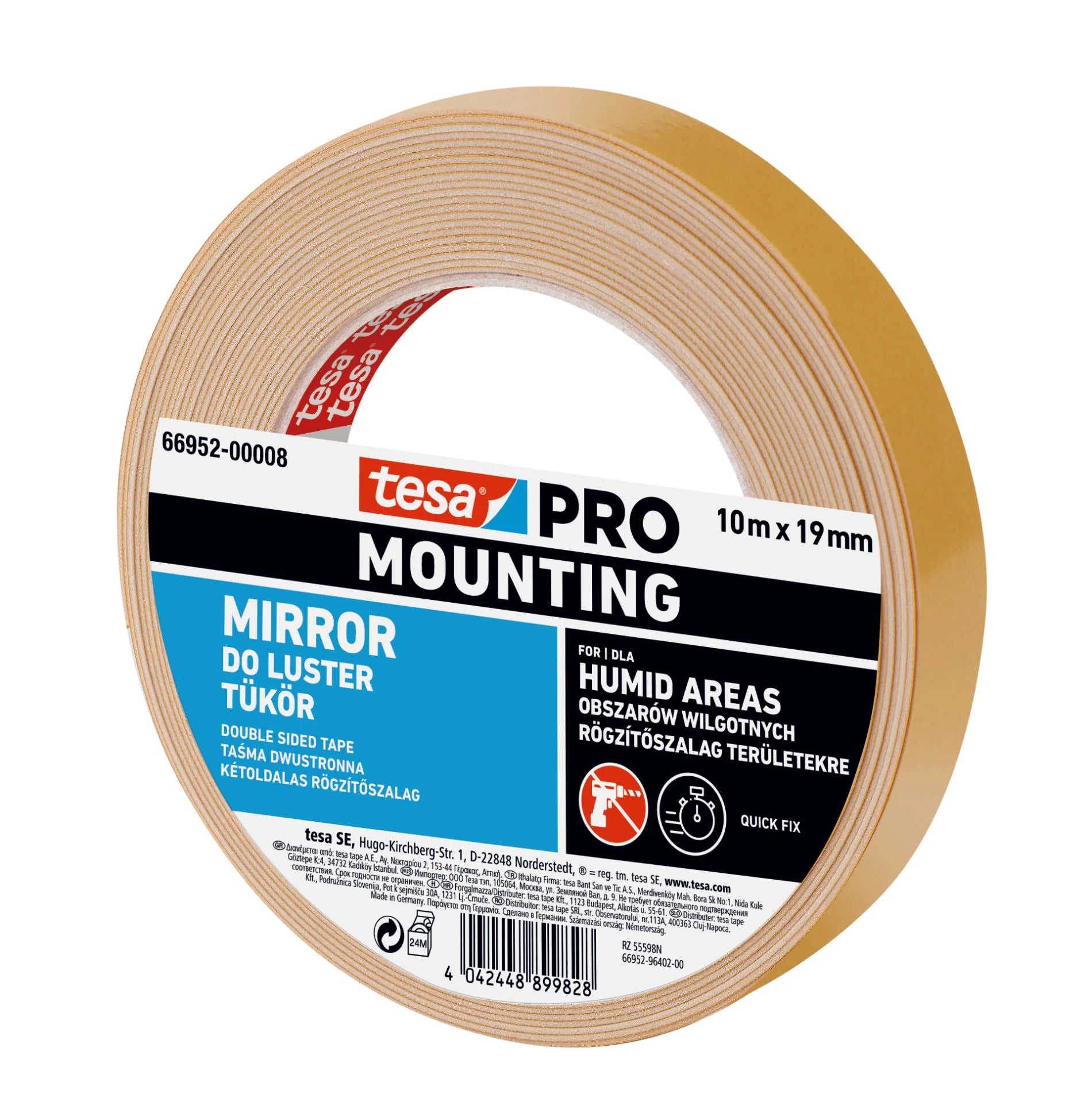 BANDA DUBLU ADEZIVA 10M 19MM PENTRU OGLINZI TESA