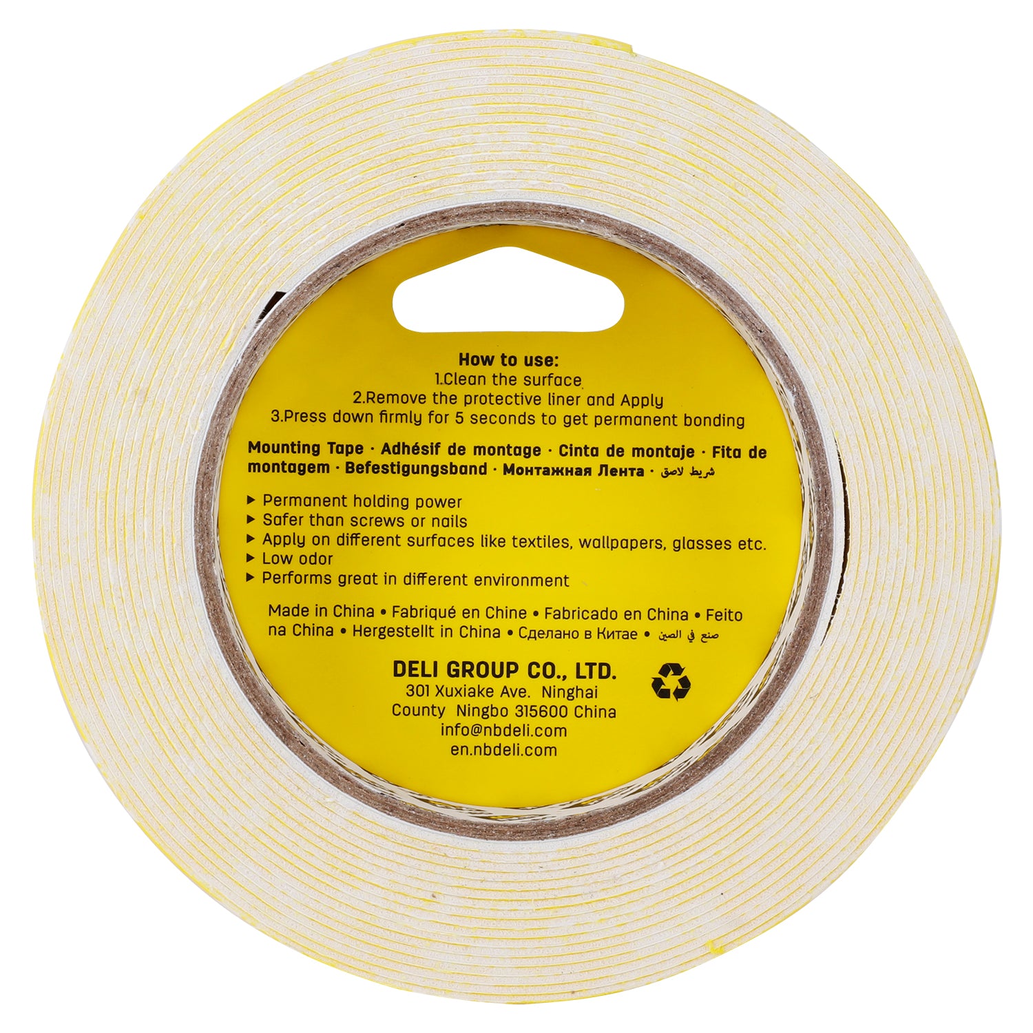 BANDA DUBLU ADEZIVA ALBA 5M*25.4MM DELI