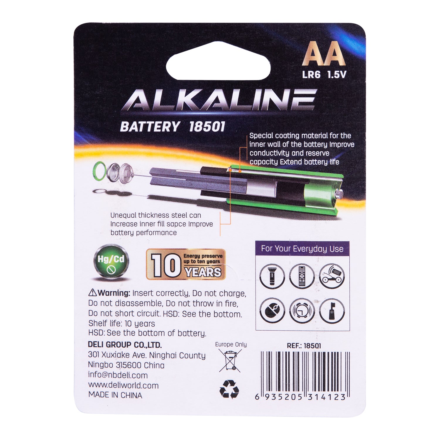 BATERII R6(AA) ALCALINE 4 BUC/SET DELI