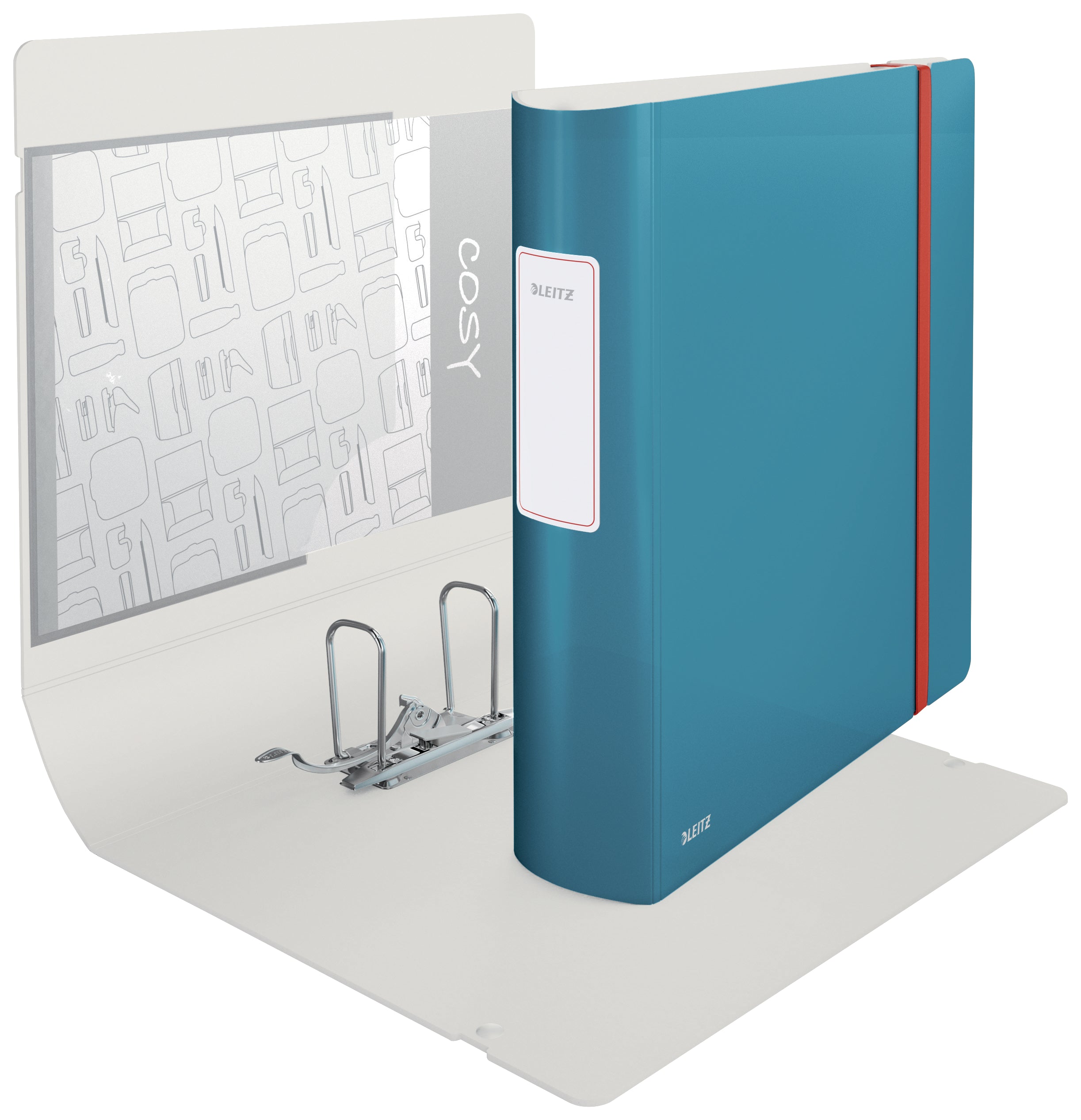 BIBLIORAFT PLASTIFIAT 8.2 CM 180 GRADE ALBASTRU CELEST COSY LEITZ