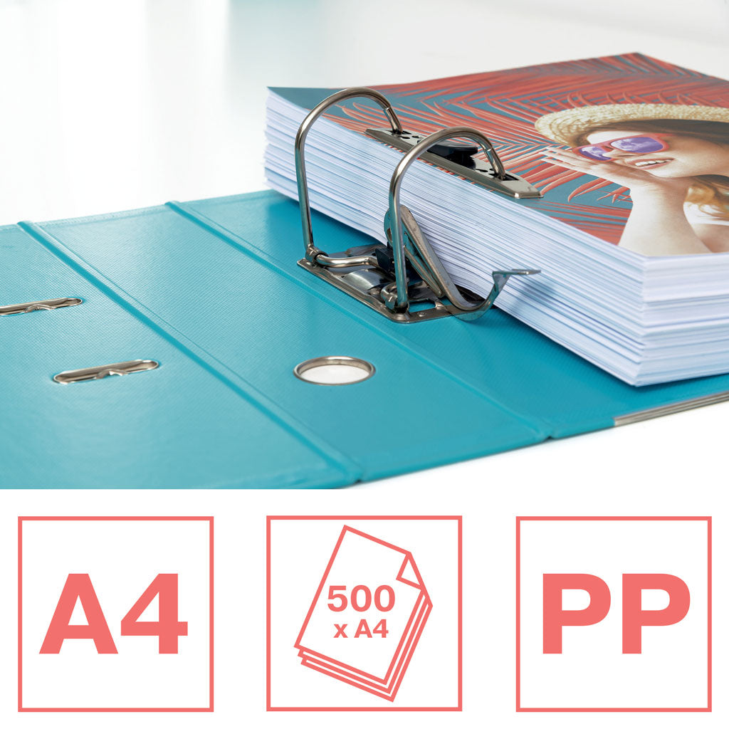 BIBLIORAFT PLASTIFIAT INT-EXT 7.5 CM ALBASTRU COLOUR'BREEZE NR.1 POWER ESSELTE