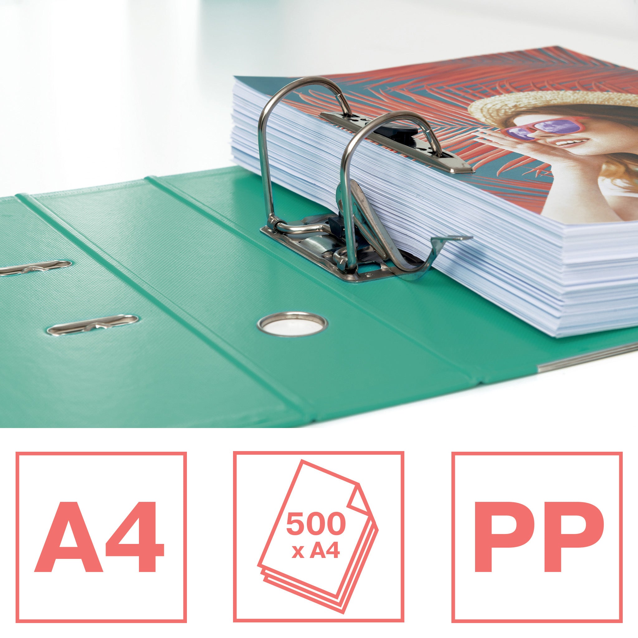BIBLIORAFT PLASTIFIAT INT-EXT 7.5CM VERDE ICE NR1 POWER ESSELTE