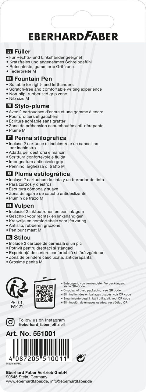BLISTER STILOU SCOLAR NXT ALB-NEGRU + 2 CARTUSE CERNEALA + PIC EBERHARD FABER