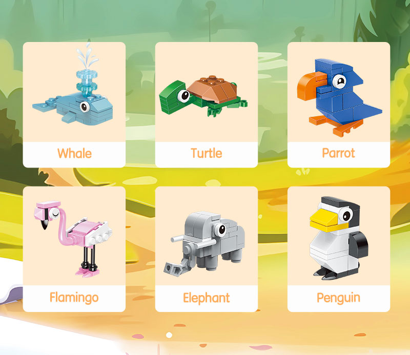 BLOCURI CONSTRUCTII TIP LEGO MODEL ANIMALE ASORTATE DELI