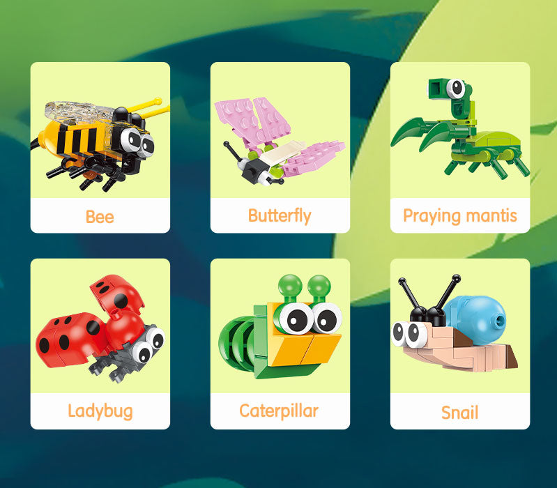 BLOCURI CONSTRUCTII TIP LEGO MODEL INSECTE ASORTATE DELI