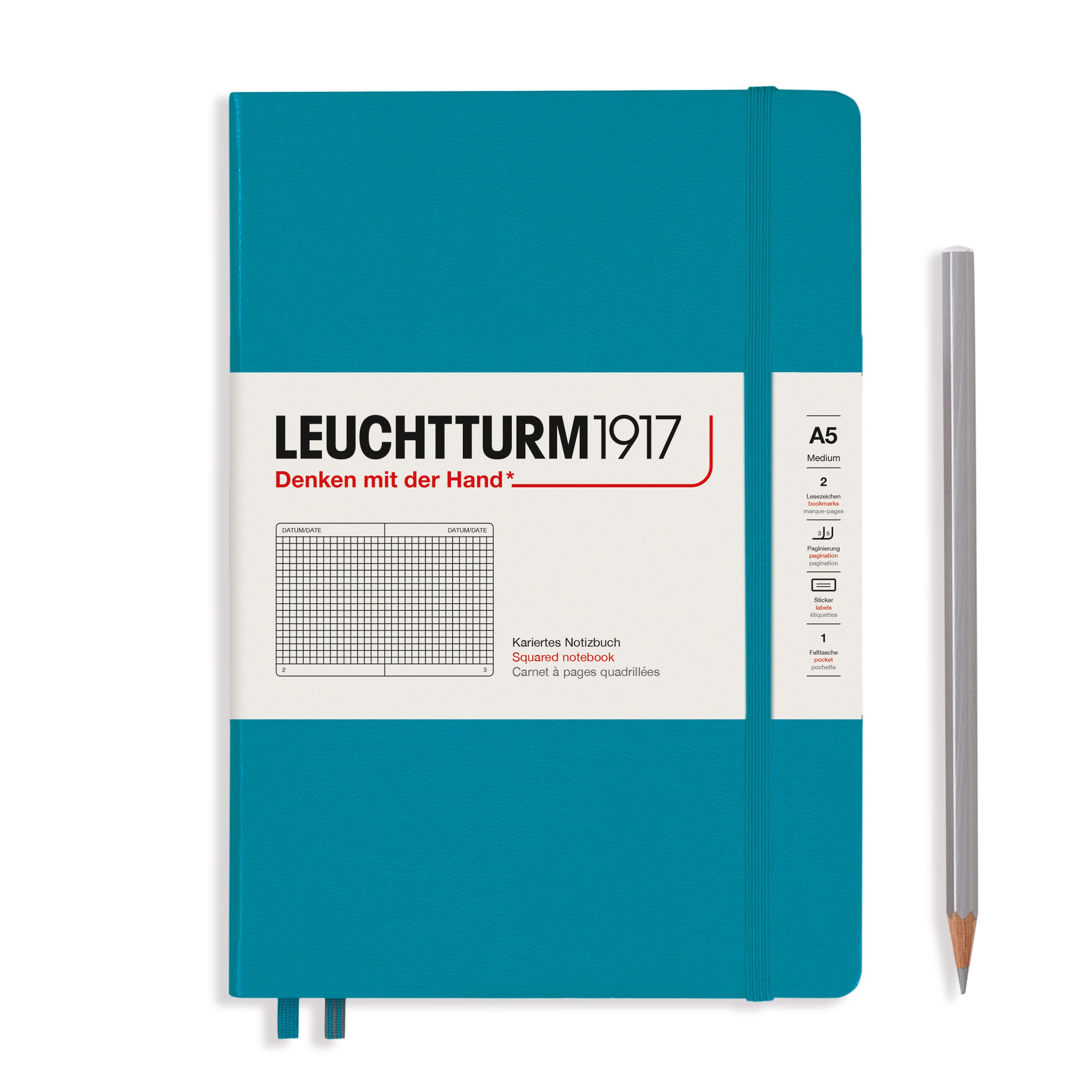 CAIET A5 ARITMETICA COPERTA RIGIDA ALBASTRU OCEAN LEUCHTTURM