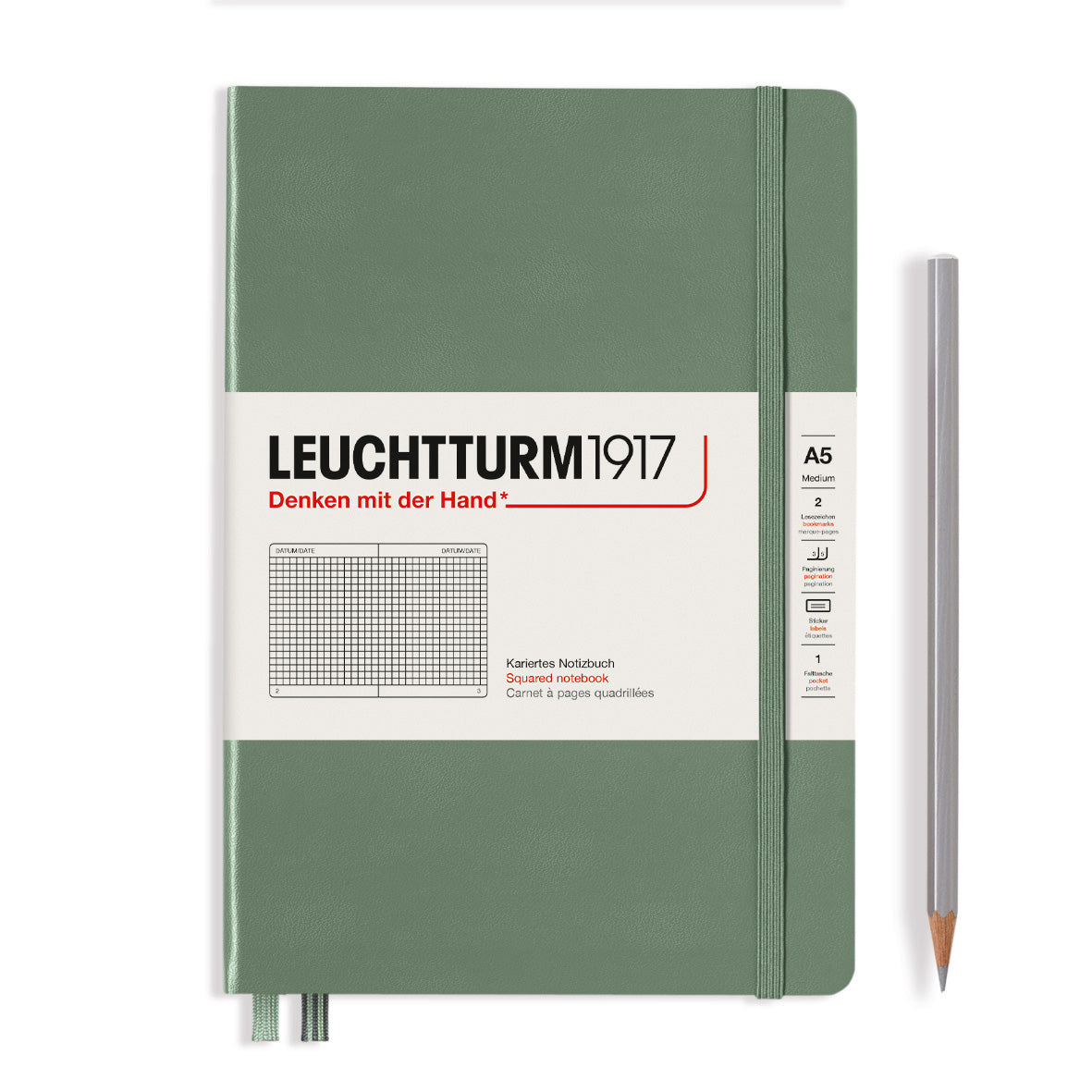 CAIET A5 ARITMETICA COPERTA RIGIDA OLIVE LEUCHTTURM