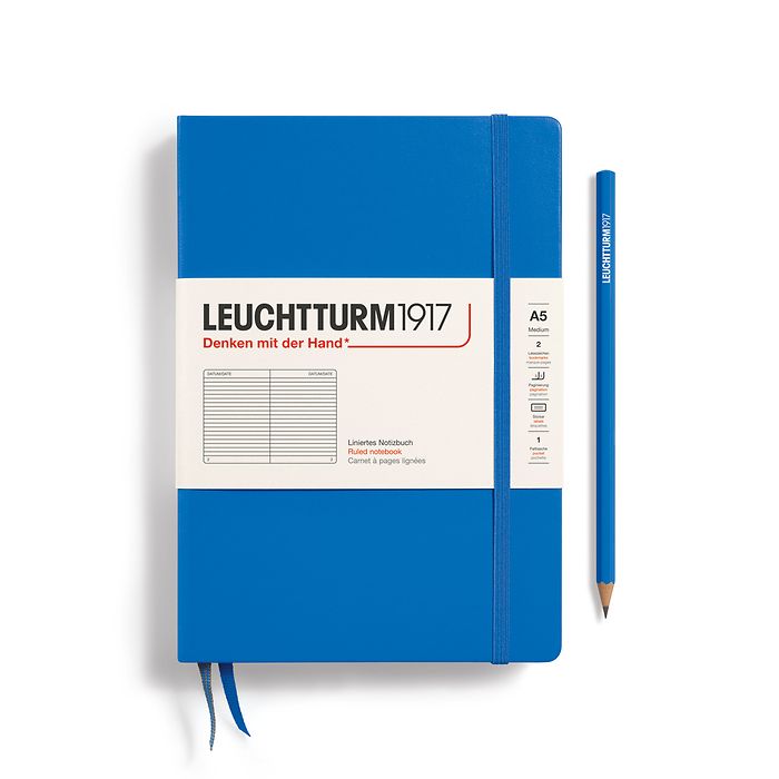 CAIET A5 DICTANDO COPERTA RIGIDA ALBASTRU CIEL LEUCHTTURM