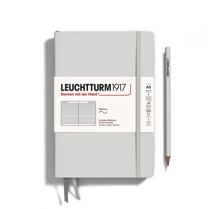 CAIET A5 DICTANDO COPERTA FLEXIBILA GRI DESCHIS LEUCHTTURM