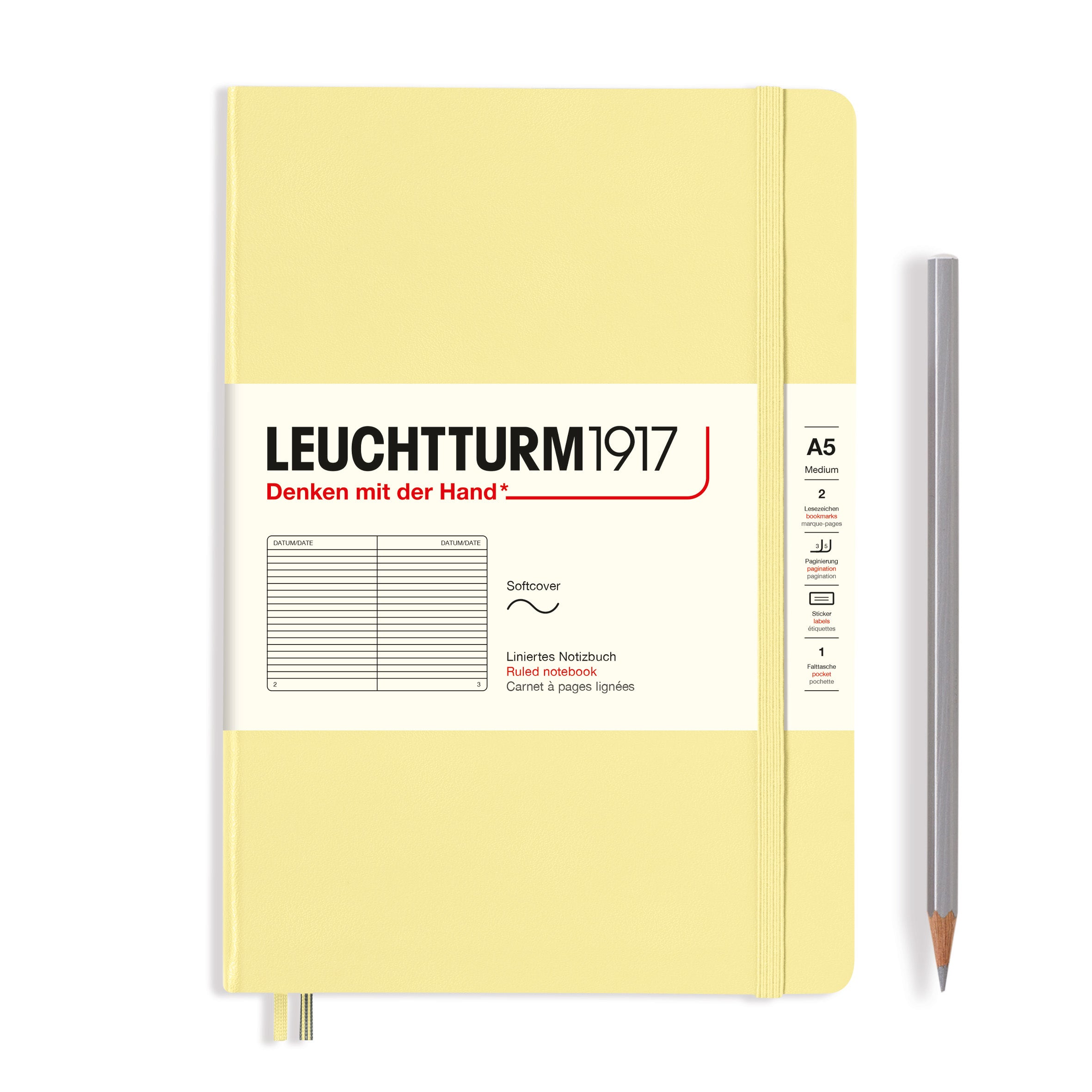 CAIET A5 DICTANDO COPERTA FLEXIBILA VANILIE LEUCHTTURM
