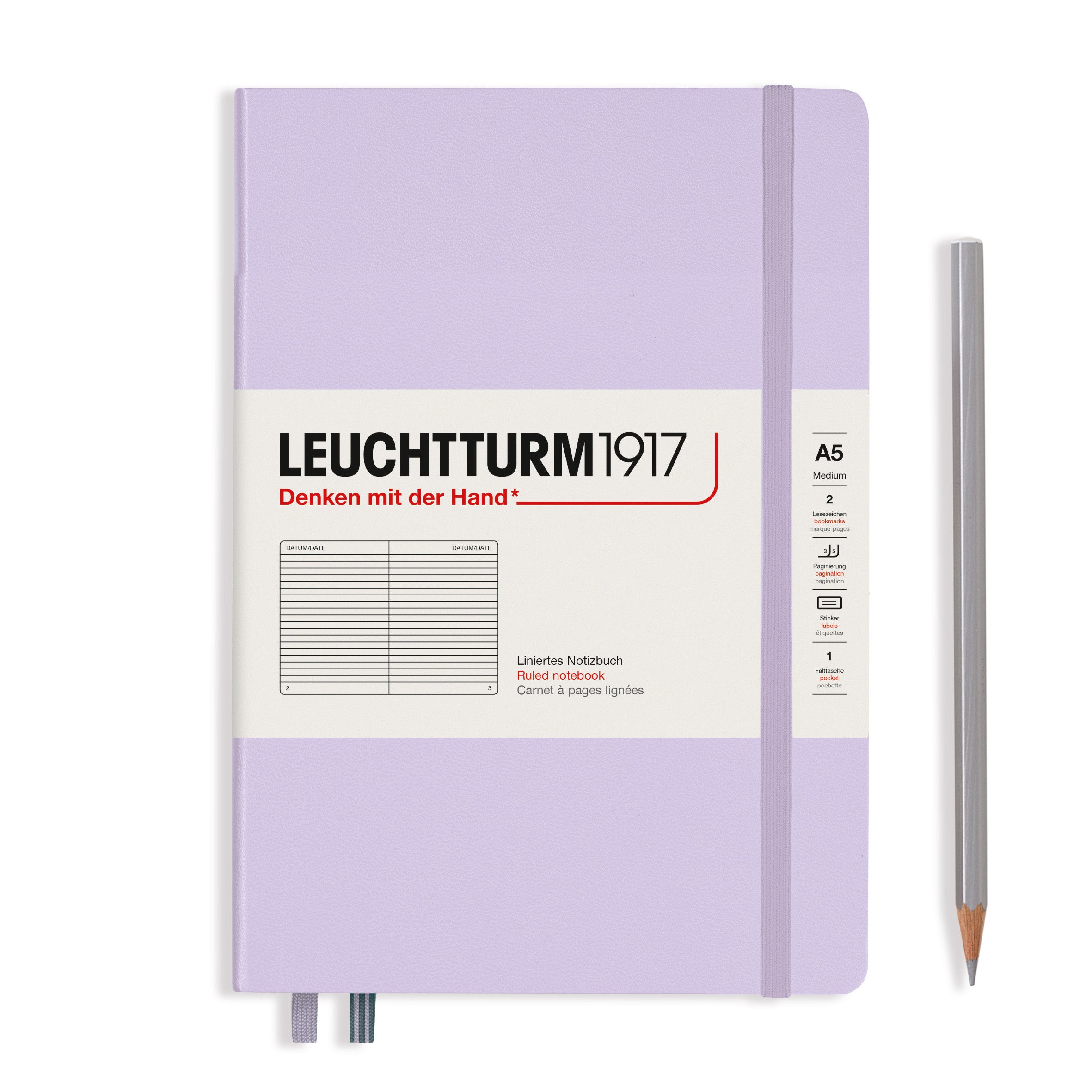 CAIET A5 DICTANDO COPERTA RIGIDA LILA LEUCHTTURM