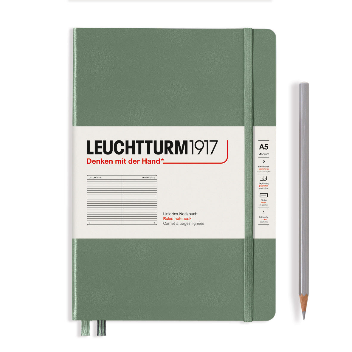 CAIET A5 DICTANDO COPERTA RIGIDA OLIVE LEUCHTTURM