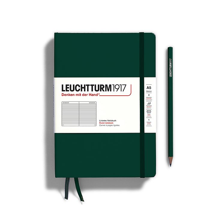 CAIET A5 DICTANDO COPERTA RIGIDA VERDE PADURE LEUCHTTURM