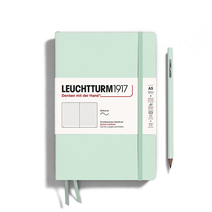 CAIET A5 PUNCTAT COPERTA FLEXIBILA VERDE MENTA LEUCHTTURM