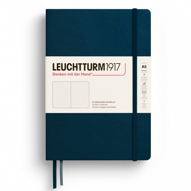 CAIET A5 PUNCTAT COPERTA RIGIDA ALBASTRU MARIN LEUCHTTURM