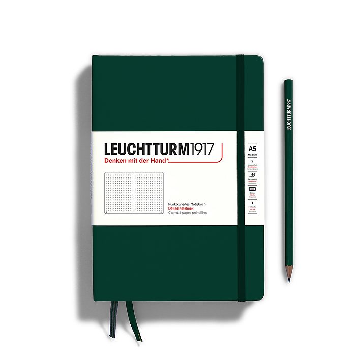 CAIET A5 PUNCTAT COPERTA RIGIDA VERDE PADURE LEUCHTTURM