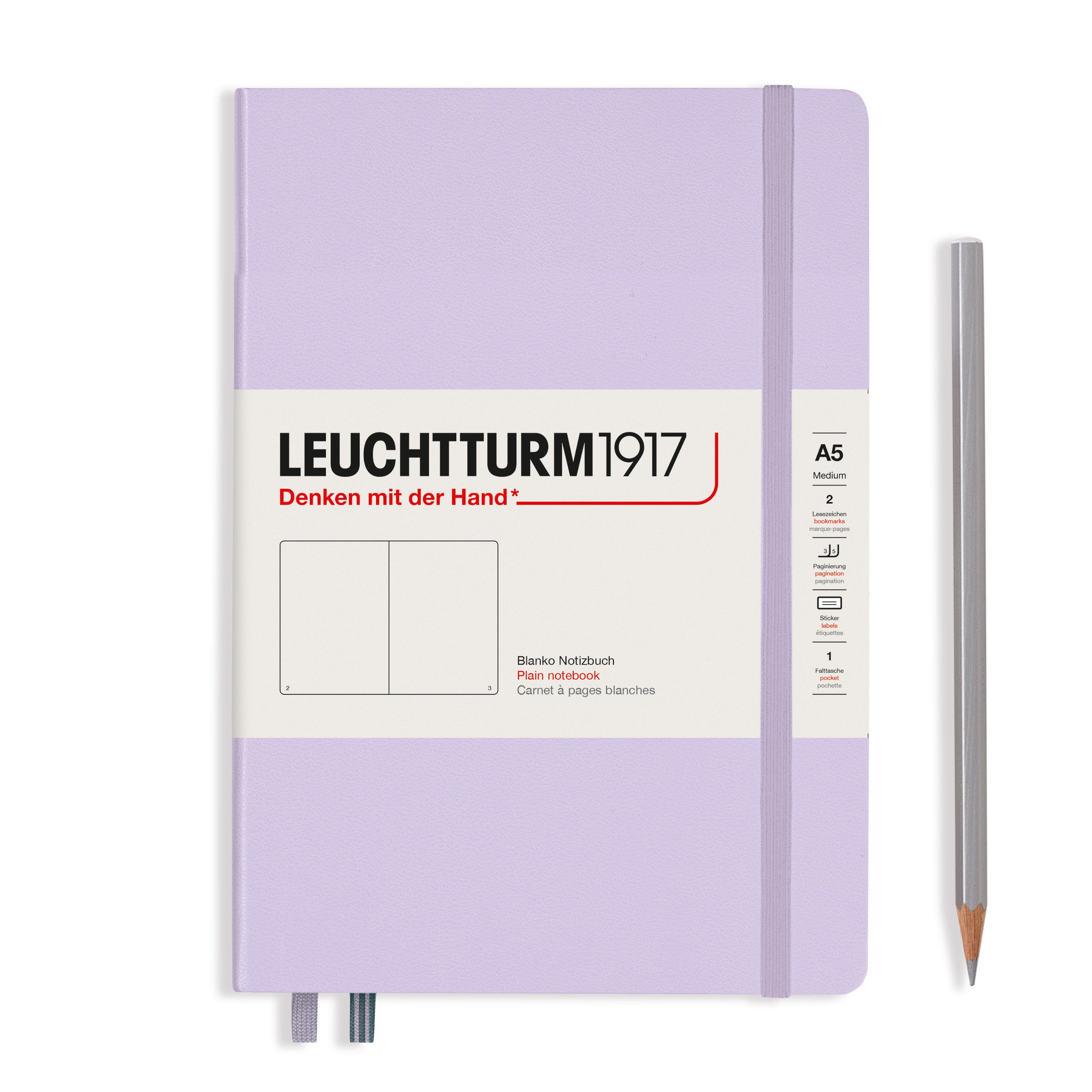 CAIET A5 VELIN COPERTA RIGIDA LILA LEUCHTTURM