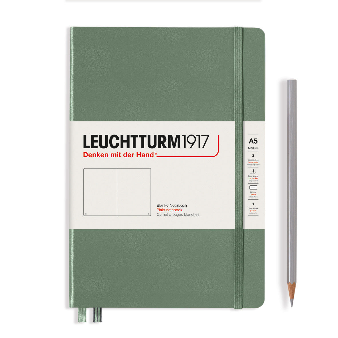 CAIET A5 VELIN COPERTA RIGIDA OLIVE LEUCHTTURM