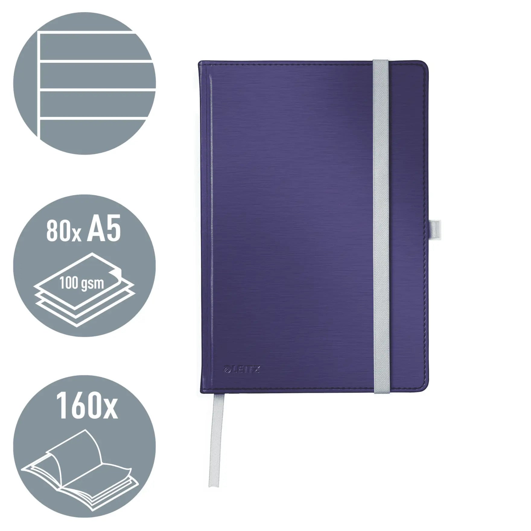 CAIET BIROU A5 DICTANDO ALBASTRU-VIOLET COPERTA CARTON STYLE LEITZ