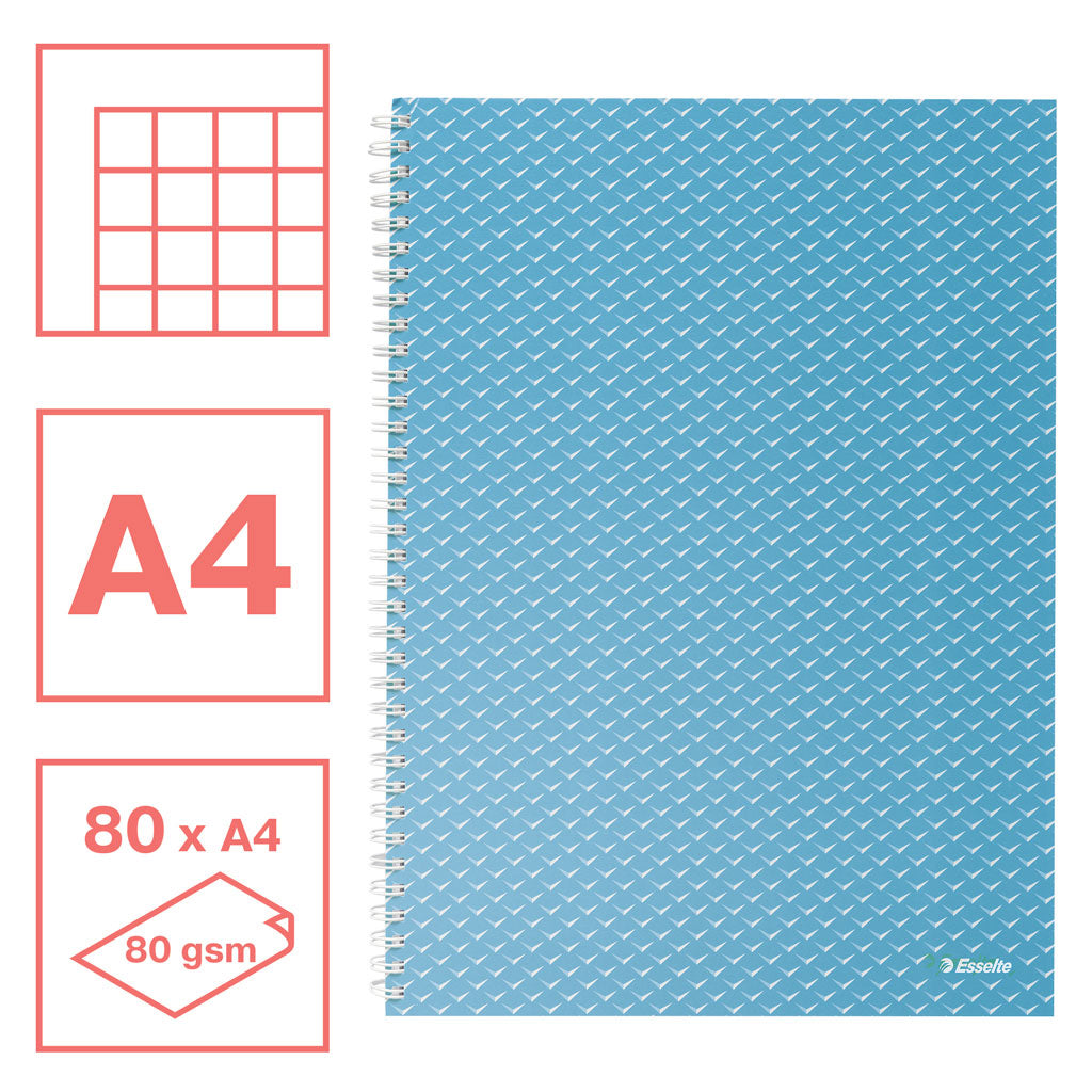 CAIET BIROU SPIRA A4 80 FILE ARITMETICA ALBASTRU COPERTA CARTON COLOUR'BREEZE ESSELTE