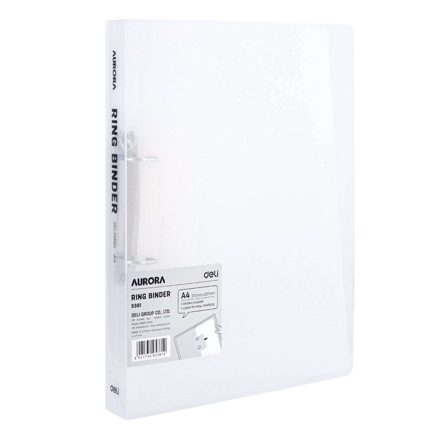CAIET MECANIC A4 2 INELE 15MM/20MM COPERTA FLEXIBILA ALB TRANSLUCID DELI