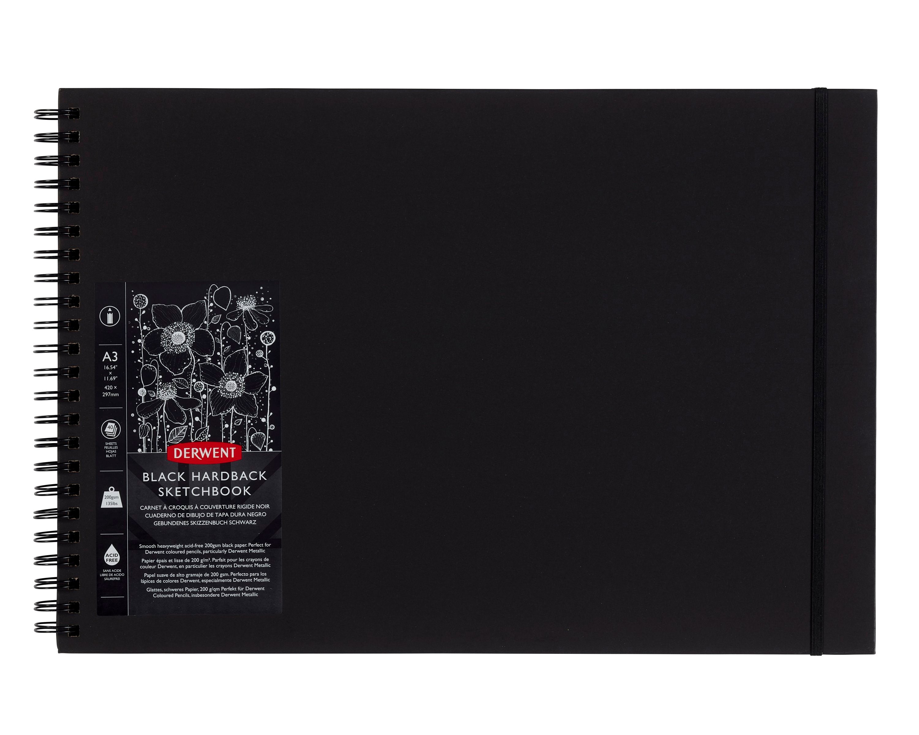 CAIET SPIRA PENTRU SCHITE SI DESEN A3 40 FILE 200G HARTIE NEAGRA PROFESSIONAL DERWENT