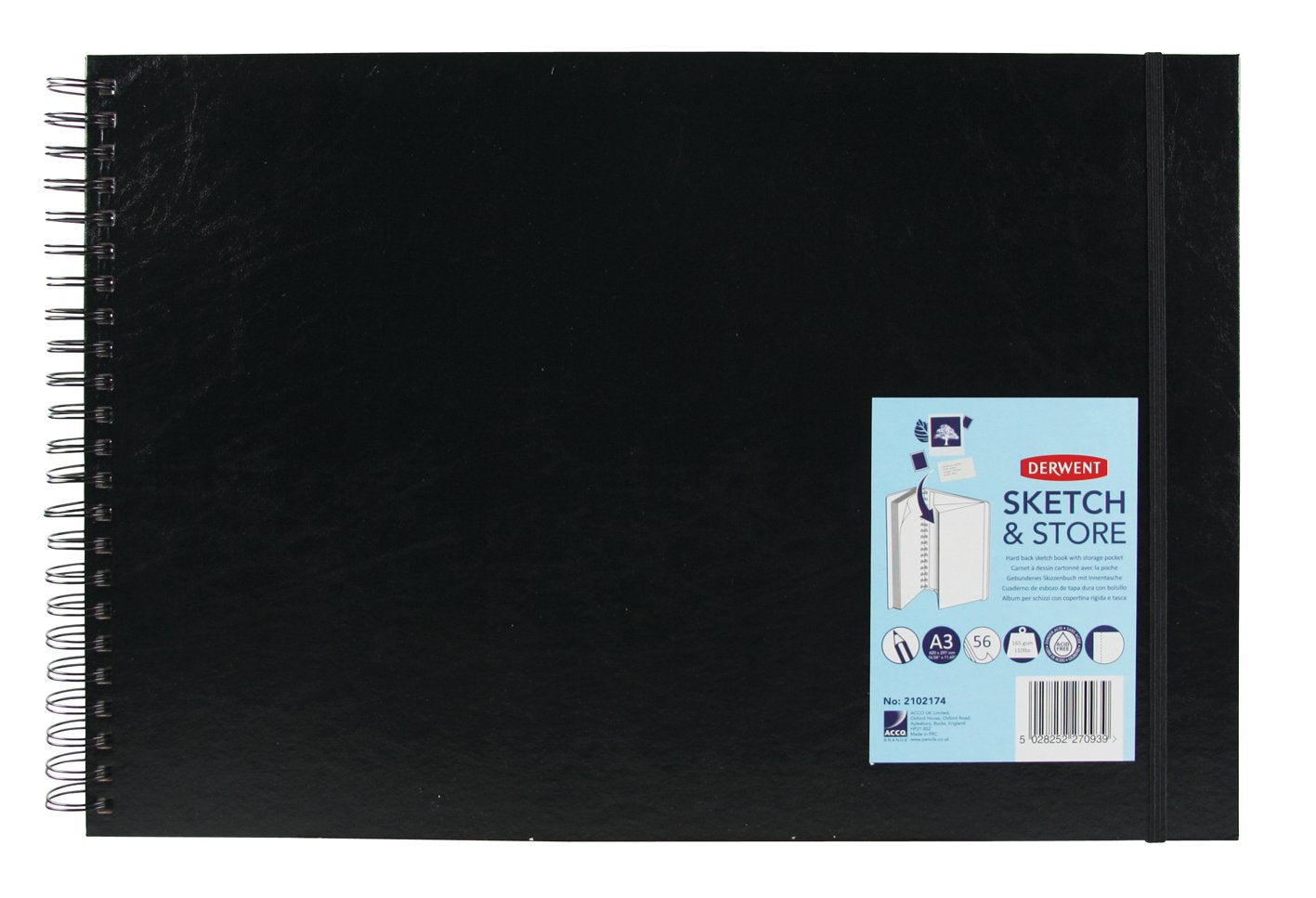 CAIET SPIRA PENTRU SCHITE SI DESEN A3 56 FILE 165G CU MAPA PROFESSIONAL DERWENT