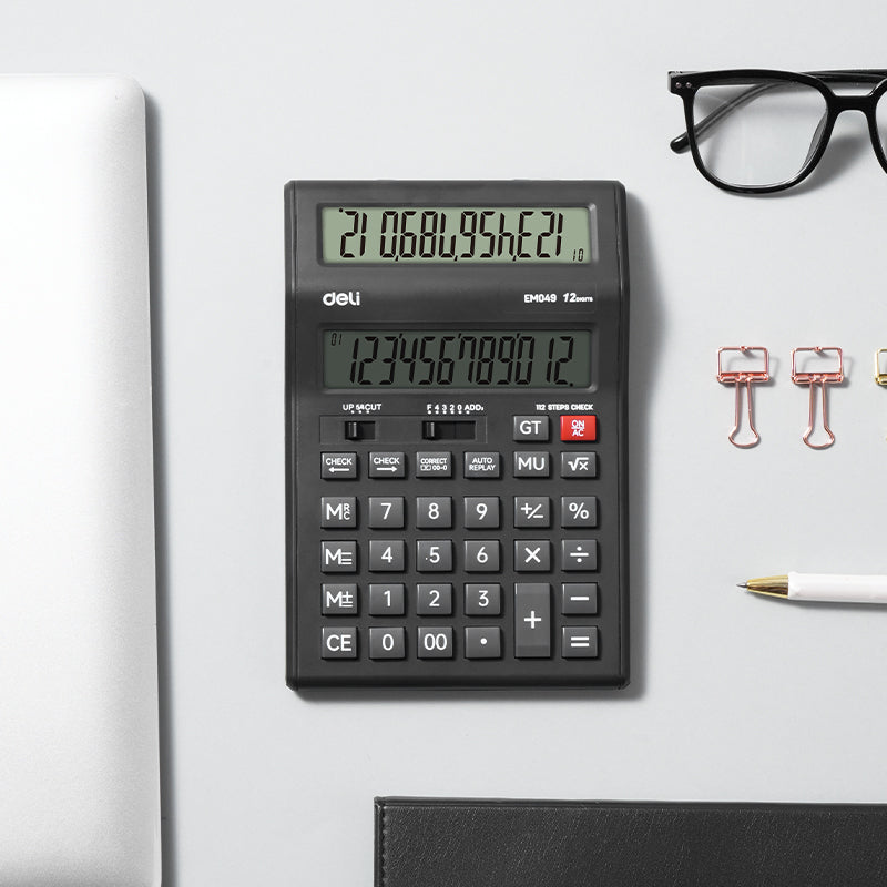 CALCULATOR BIROU 12 DIG DISPLAY DUBLU M049 DELI