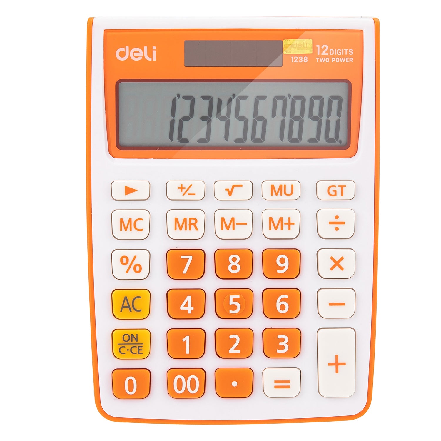 CALCULATOR BIROU 12DIG ALB-PORTOCALIU 1238 DELI