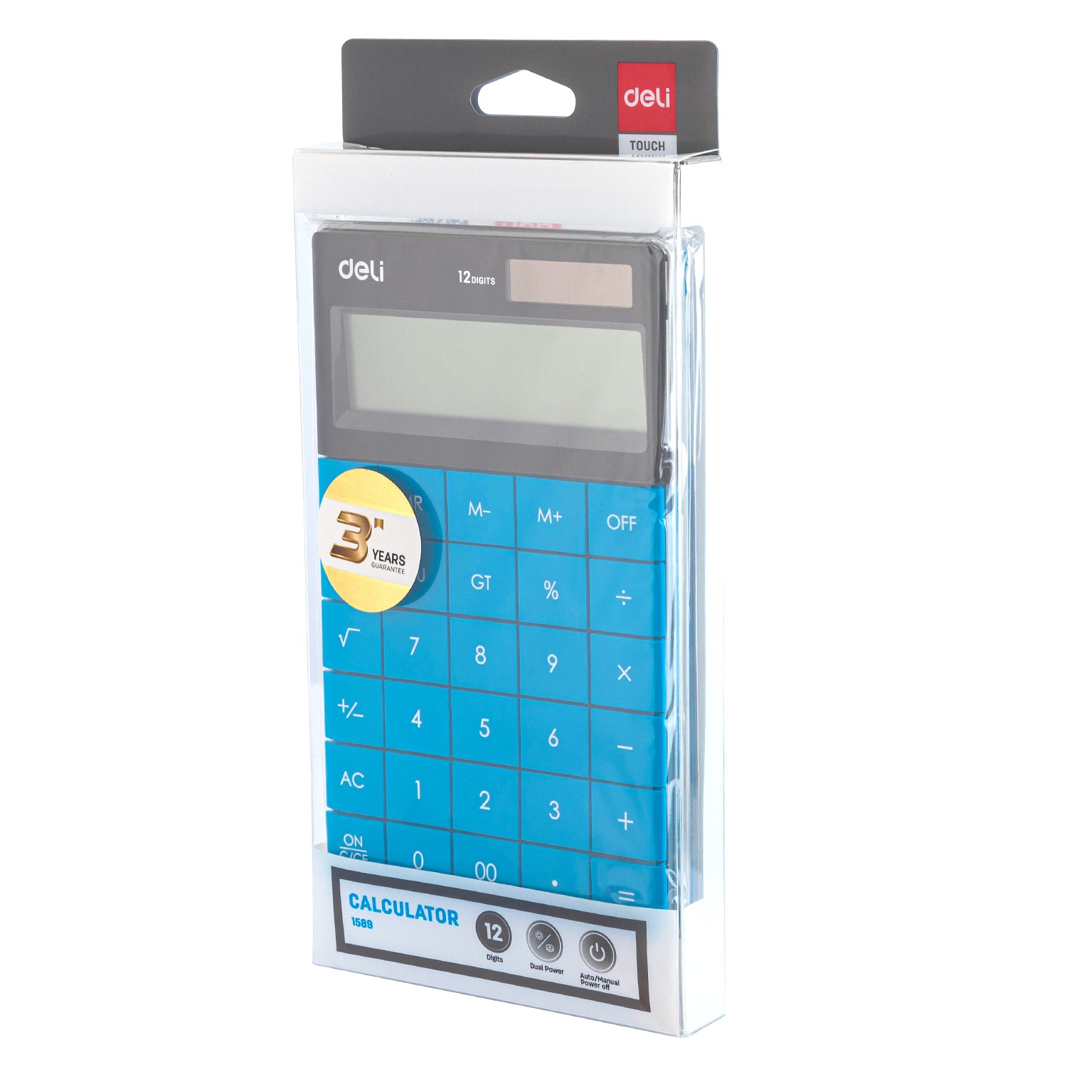 CALCULATOR BIROU 12DIG MODERN ALBASTRU DELI