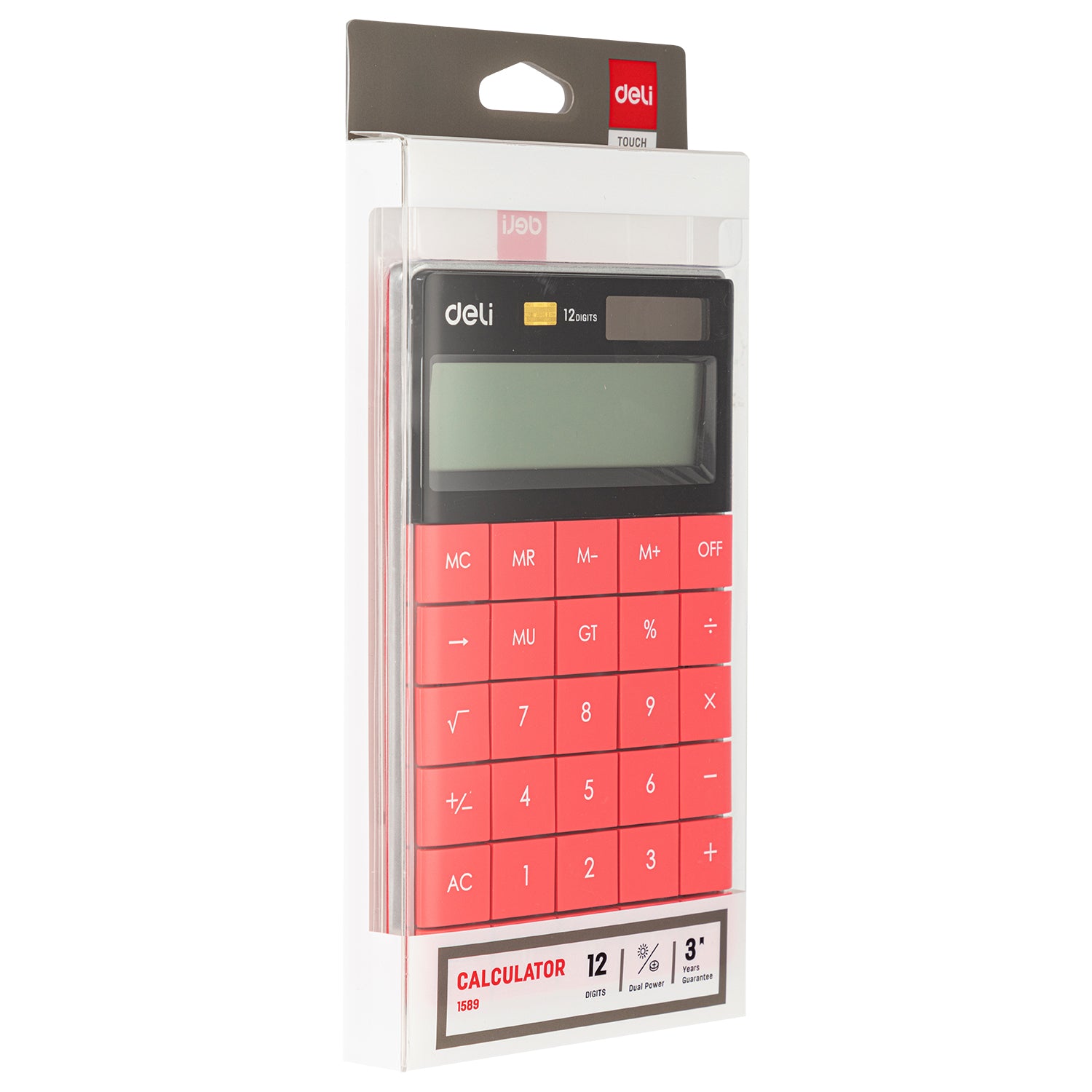 CALCULATOR BIROU 12DIG MODERN ROSU DELI