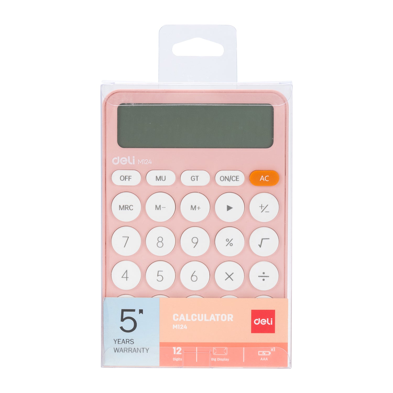 CALCULATOR BIROU 12DIG PLASTIC FASHION EM124 ROZ DELI