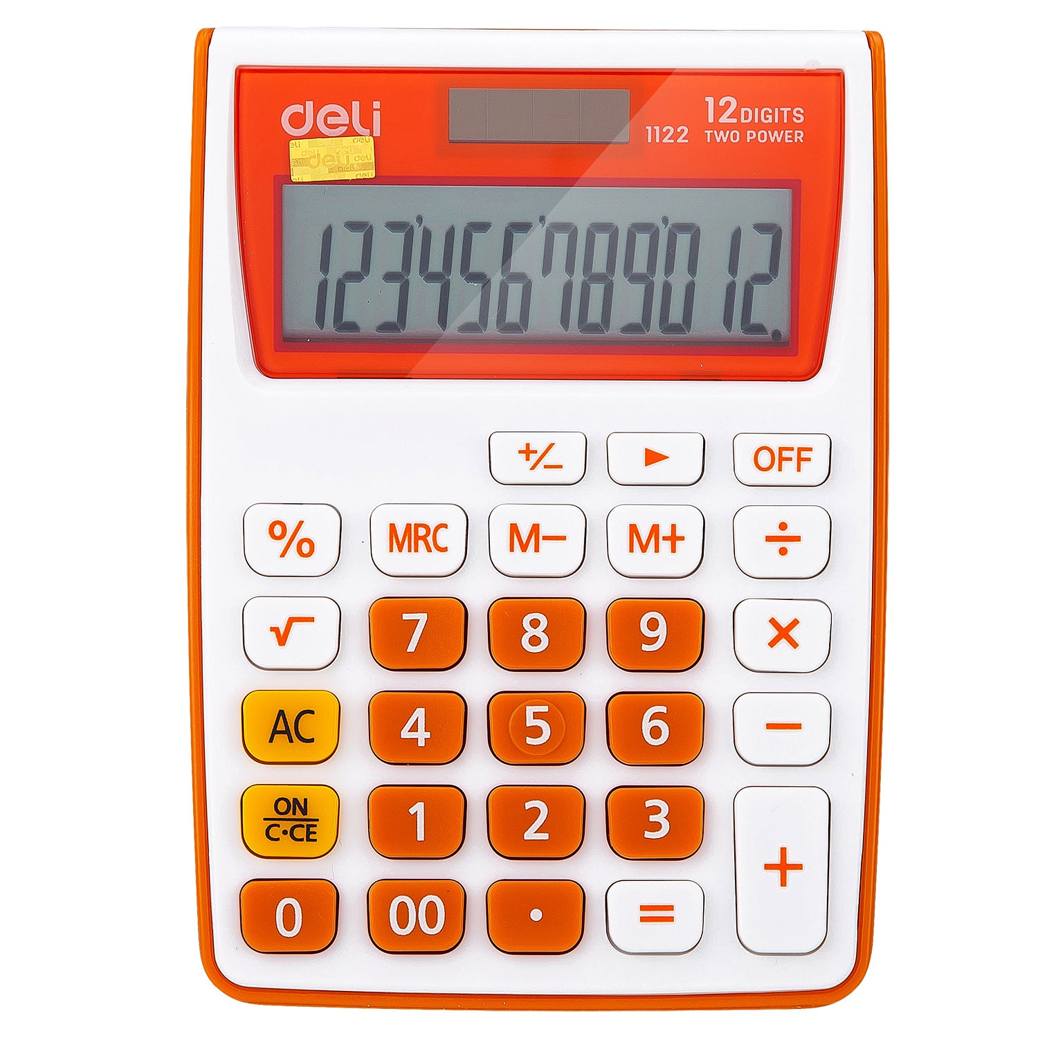 CALCULATOR BUZUNAR 12DIG ALB-PORTOCALIU 1122 DELI