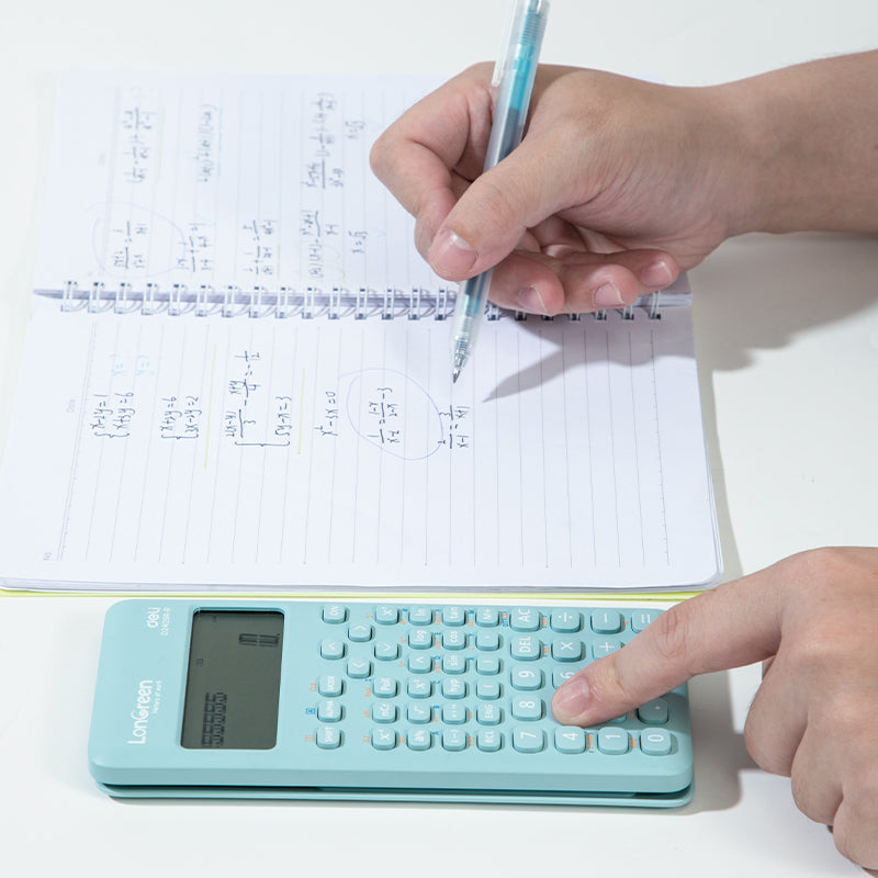 CALCULATOR STIINTIFIC 12DIG 240F BLEU LONGREEN PLASTIC RECICLAT DELI