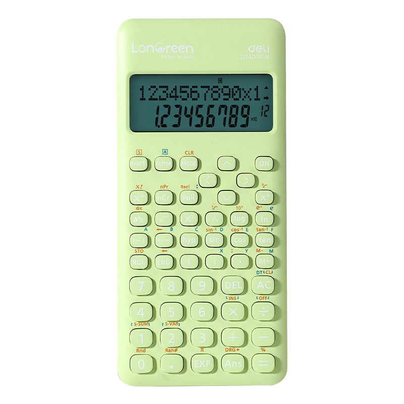CALCULATOR STIINTIFIC 12DIG 240F VERNIL LONGREEN PLASTIC RECICLAT DELI
