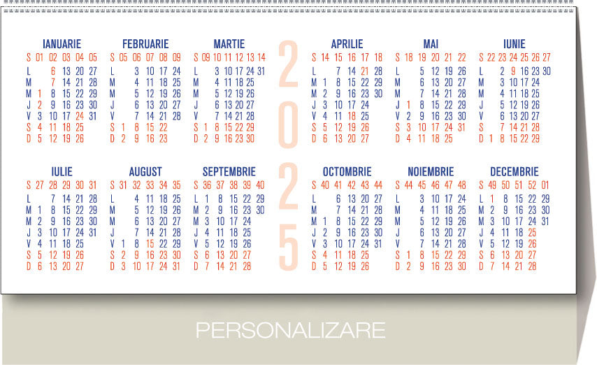 CALENDAR BIROU TRIPTIC 12 FILE EGO