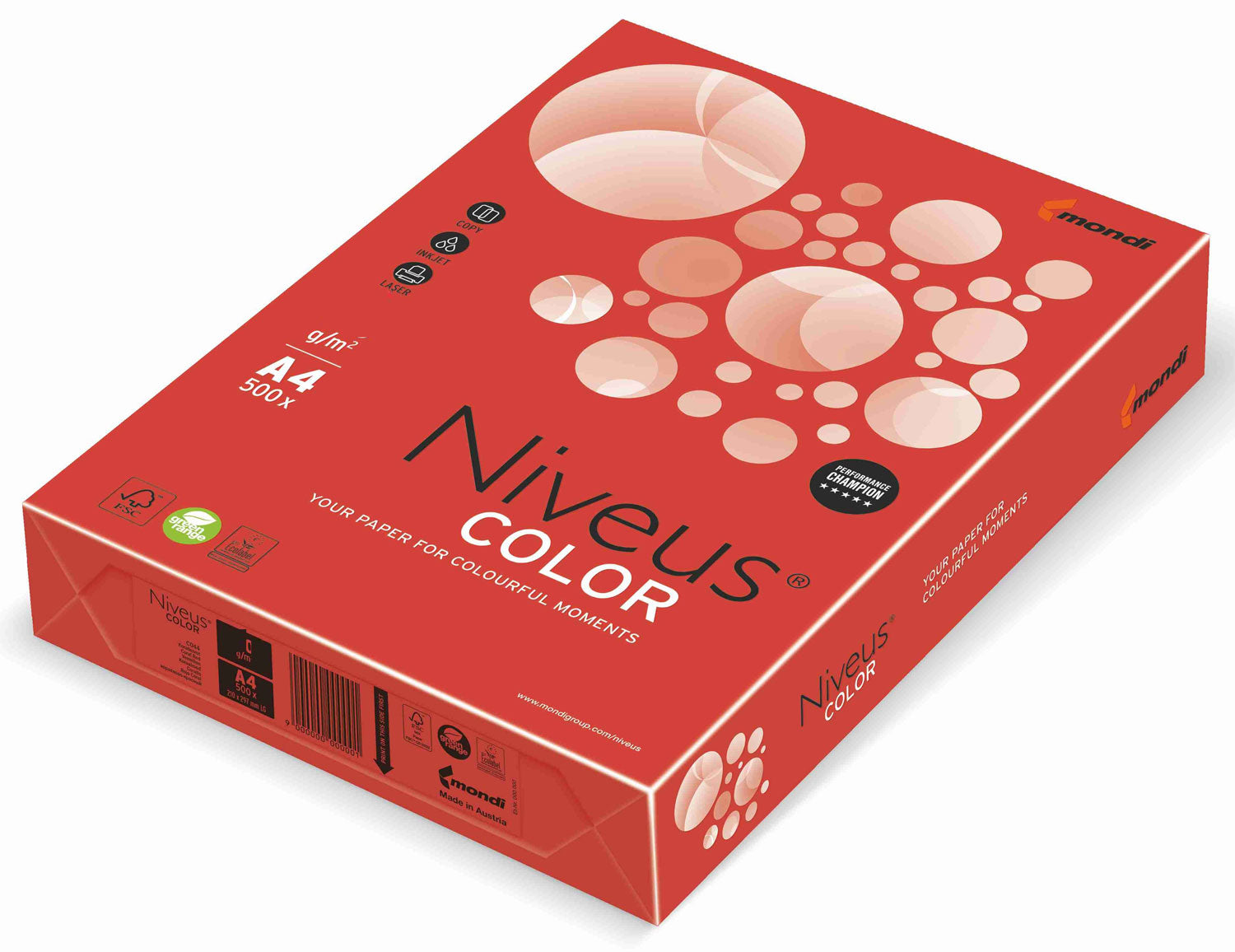 CARTON COPIATOR A4 ROSU INTENS 160G 250/TOP CO44 NIVEUS
