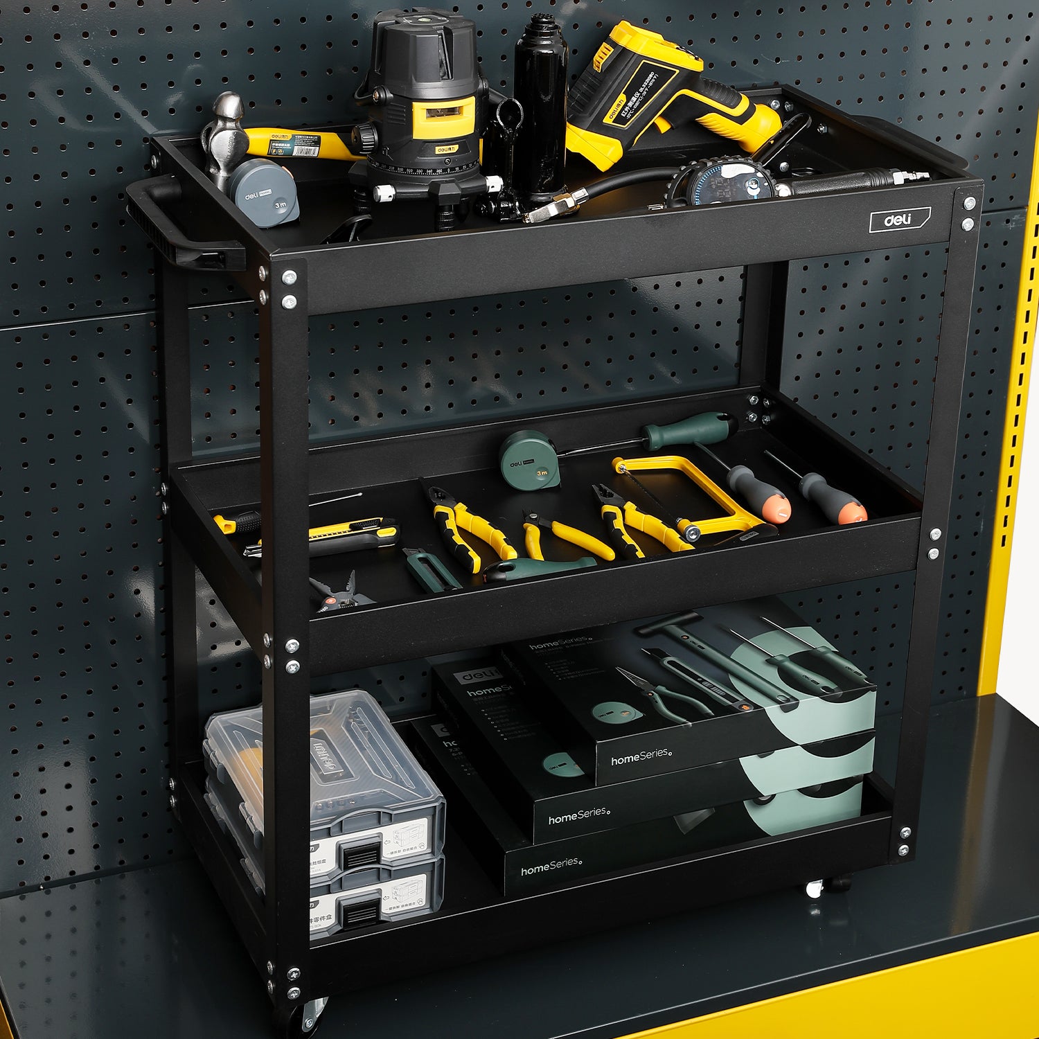 CARUCIOR METALIC CU ROTILE PENTRU SCULE 700X350X760MM DELI