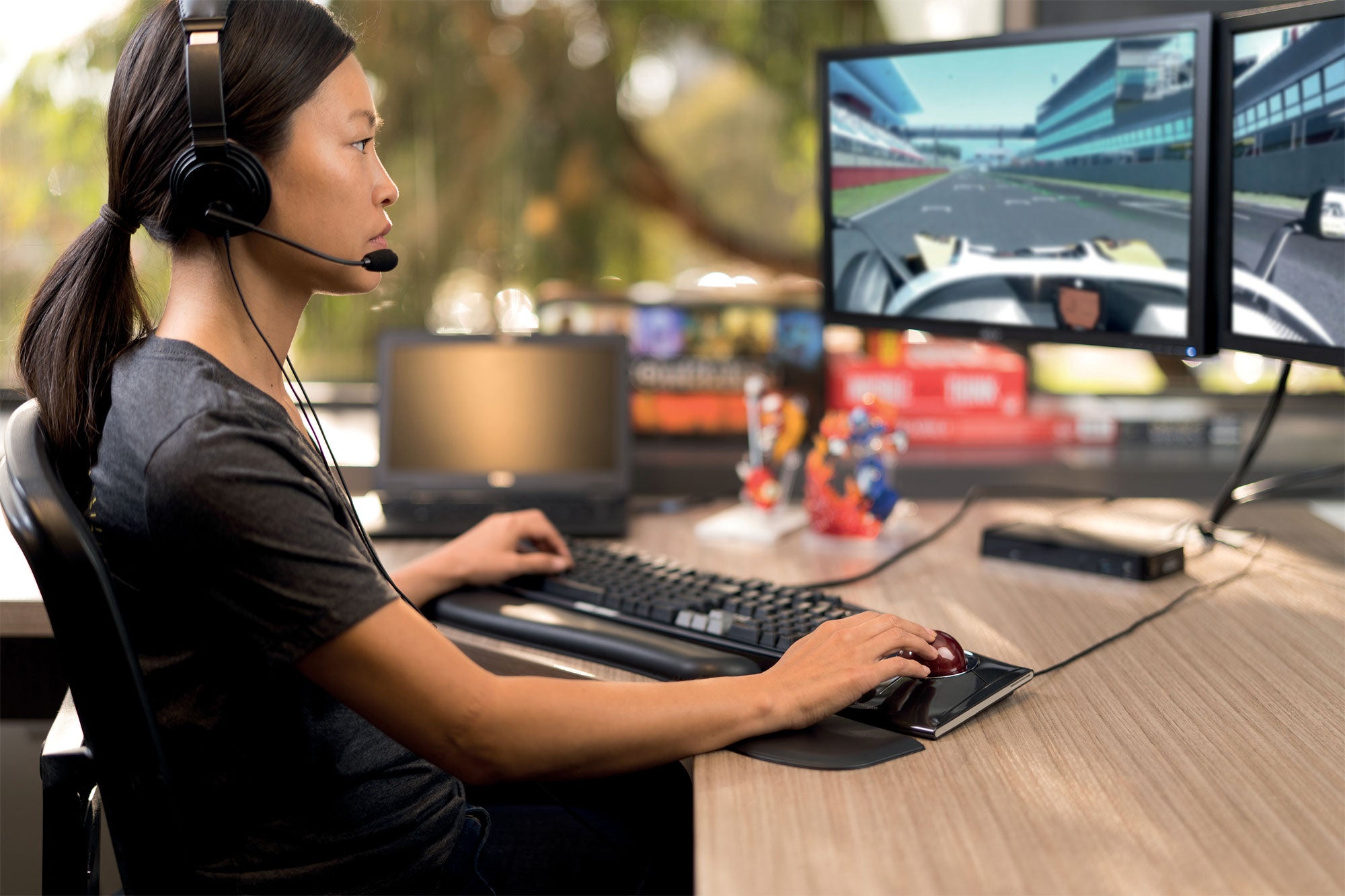 CASTI AUDIO CU FIR NEAGRE MICROFON ANULARE SUNET KENSINGTON