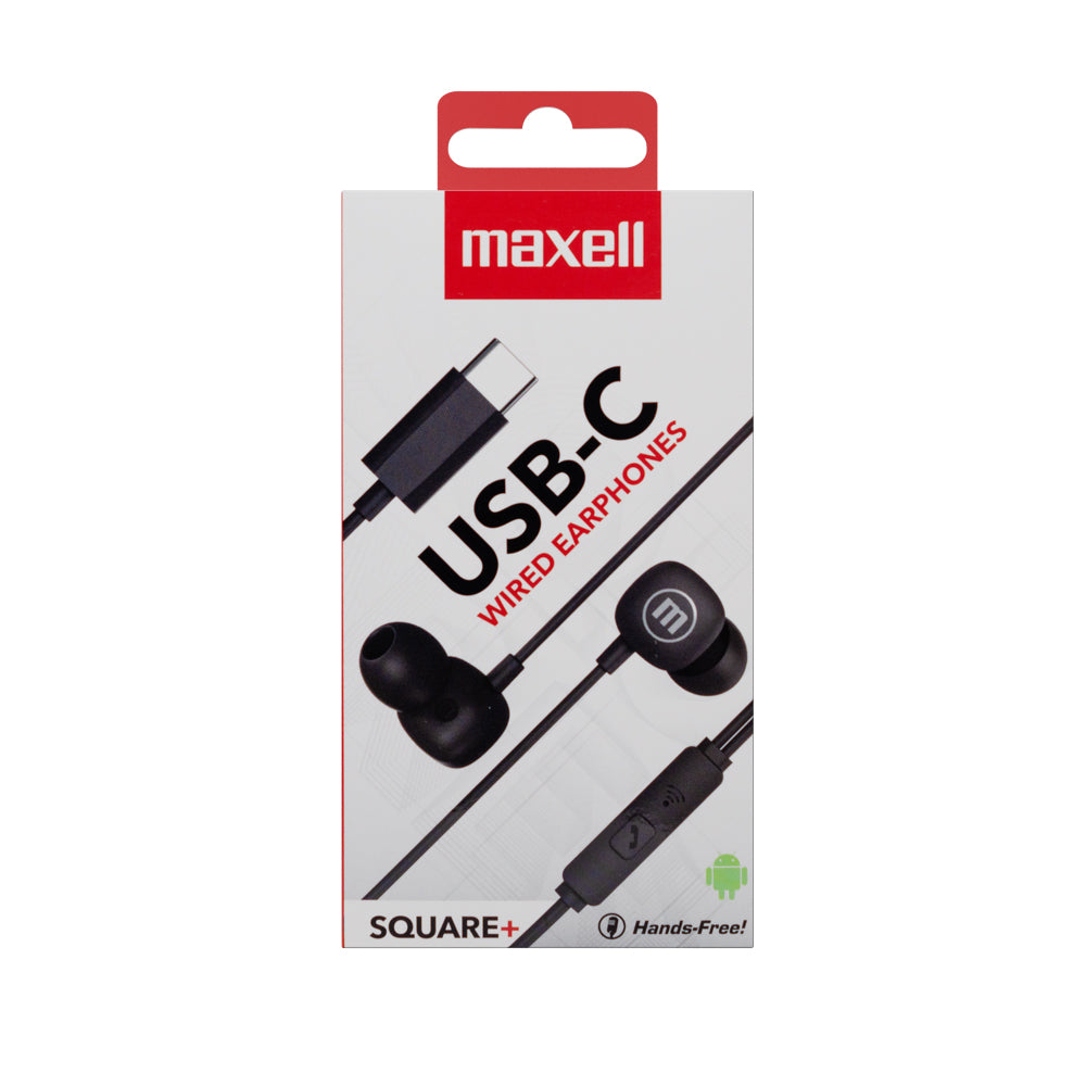 CASTI AUDIO CU FIR SI MICROFON SQUARE USB-C NEGRE MAXELL