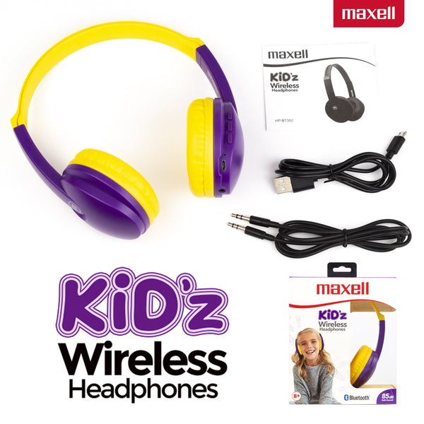 CASTI FARA FIR BLUETOOTH HP-BT350 KIDZ VIOLET/GALBEN MAXELL