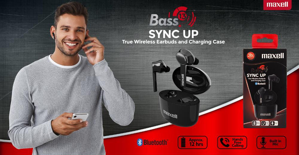 CASTI FARA FIR BLUETOOTH TWS BASS-13 SYNC UP TIP EARBUDS MAXELL