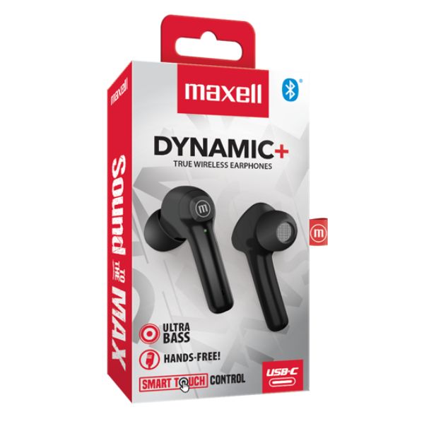 CASTI FARA FIR BLUETOOTH TWS DYNAMIC+ TIP EARBUDS NEGRE MAXELL