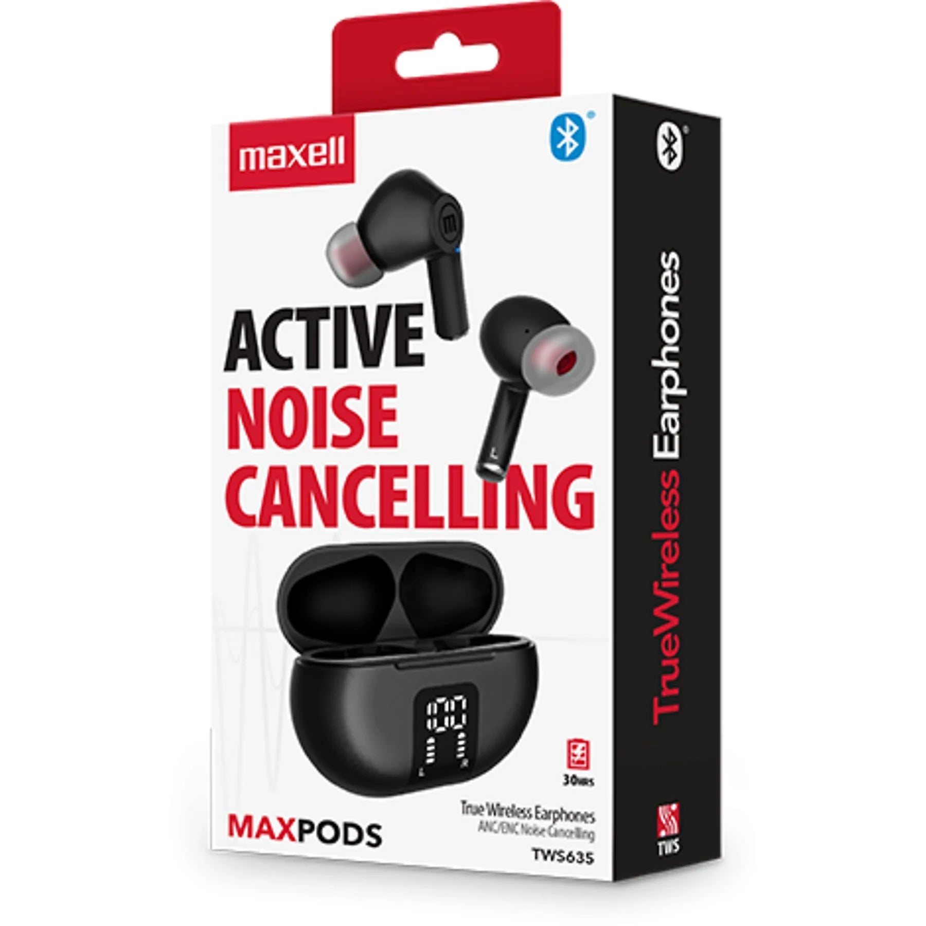 CASTI FARA FIR BLUETOOTH TWS MAXPODS TIP EARBUDS NEGRE MAXELL