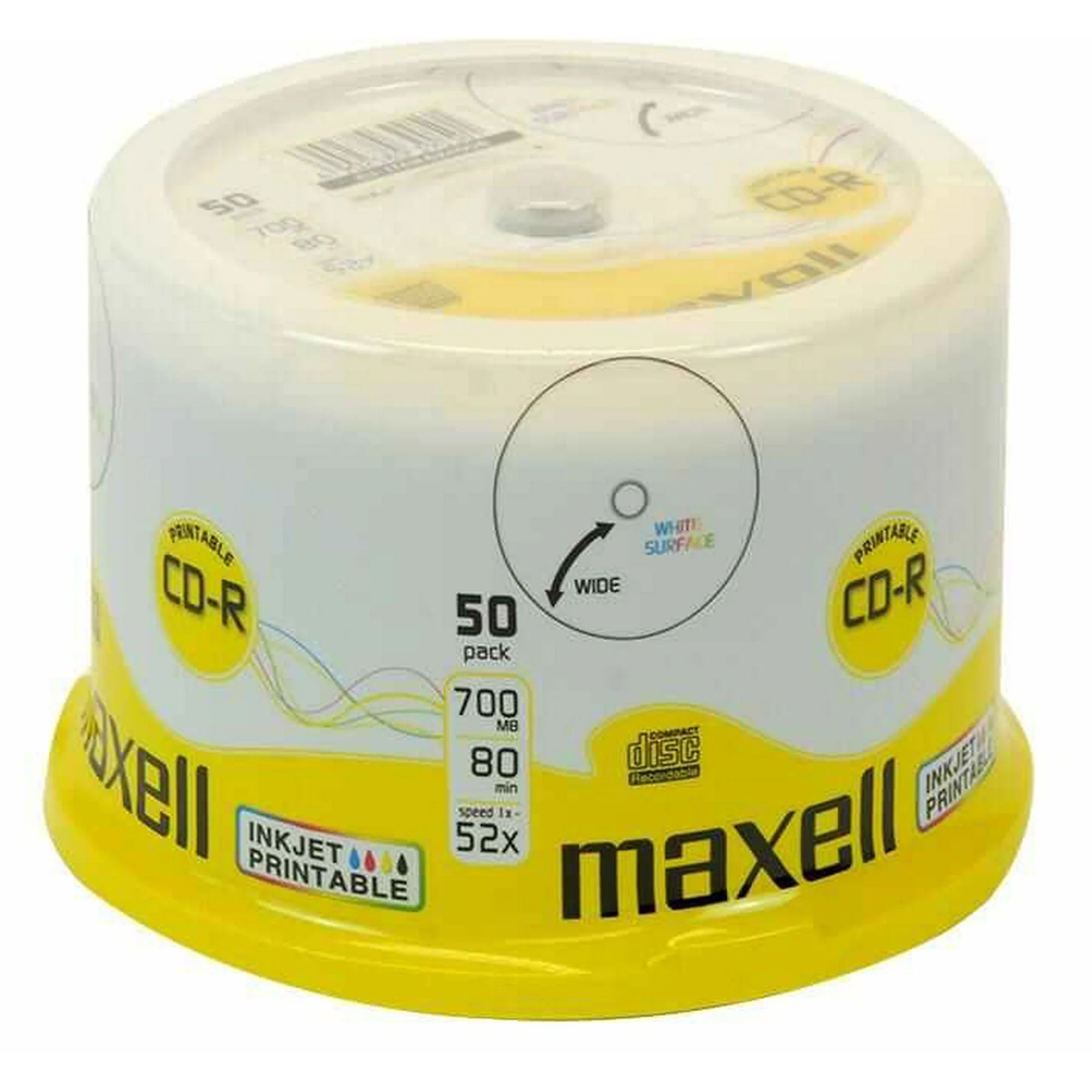 CD-R PRINTABIL 50/SET 700MB CAKEBOX MAXELL
