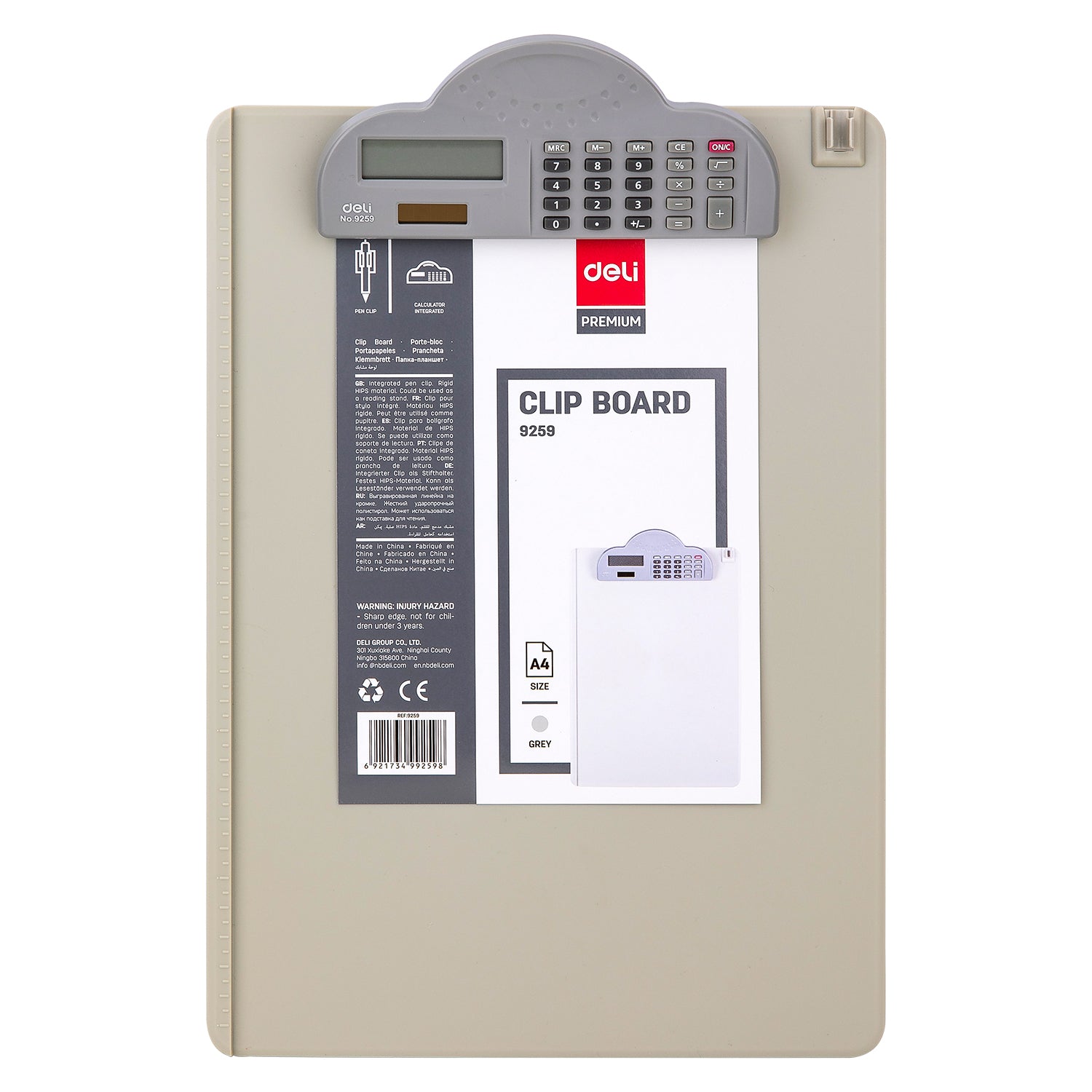CLIPBOARD A4 PROFESIONAL CU CALCULATOR DELI