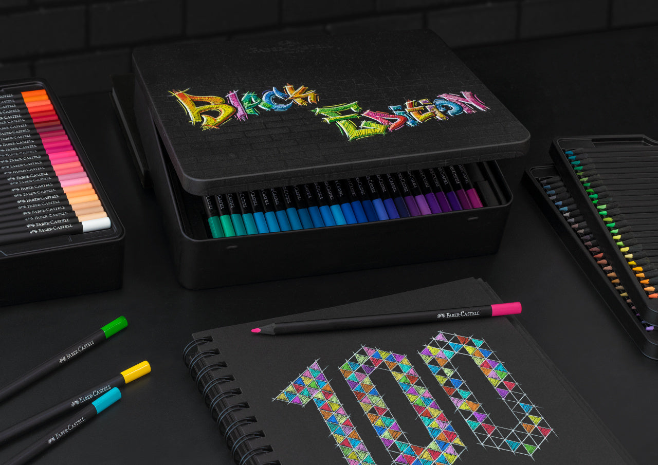 CREIOANE COLORATE 100 CULORI BLACK EDITION CUTIE METAL FABER-CASTELL