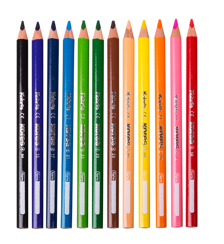 CREIOANE COLORATE 12 CULORI + ASCUTIT. TRIUNGHIULARE JUMBO KORES