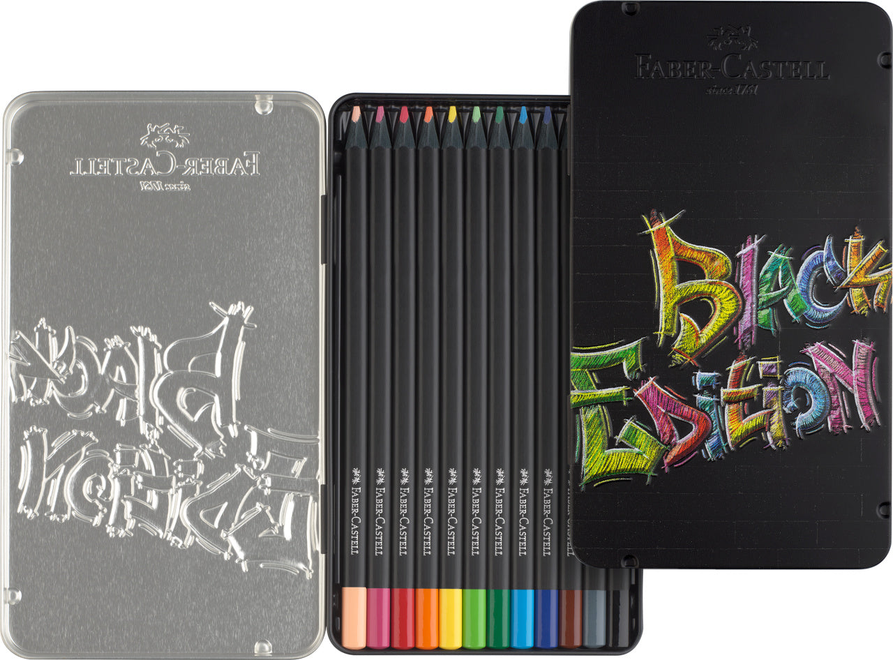 CREIOANE COLORATE 12 CULORI BLACK EDITION CUTIE METAL FABER-CASTELL
